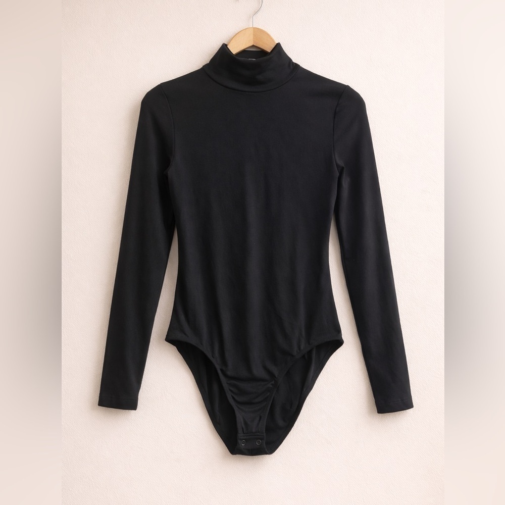 Ralph Lauren Vintage circa 1996 RALPH Bodysuit Turtleneck Black Large